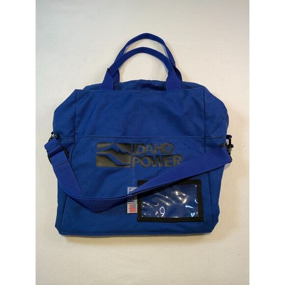 Vintage Idaho Power Utility Canvas Work Bag Blue Heavy Duty Shoulder Tote